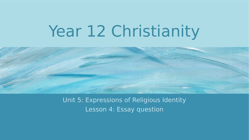 Baptism AQA A Level Essay Question
