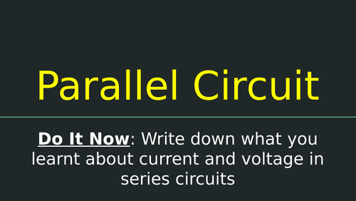 Year 7 Parallel Circuits