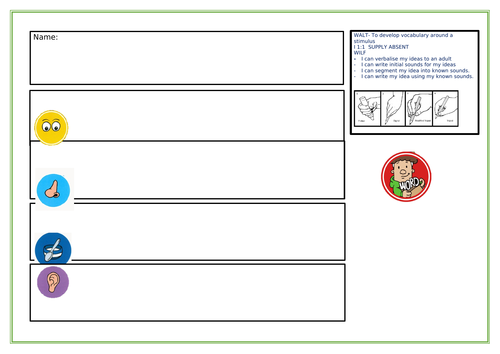 The Write Stuff- Language exploration sheet