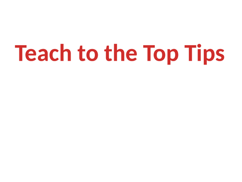 Teaching To The Top CPD