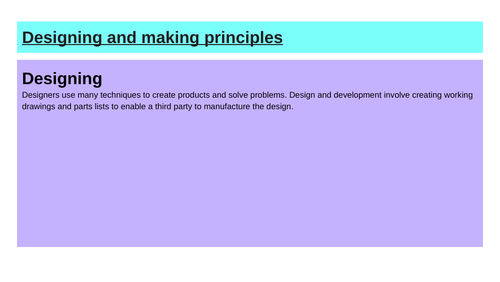 GCSE AQA Design and Technology Design and Making Principles