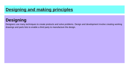 GCSE AQA Designand Technology Design and Making Principles