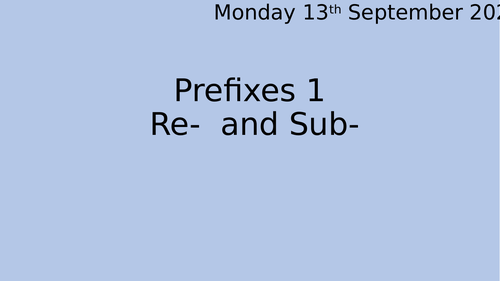 Prefixes Year 4 SPaG