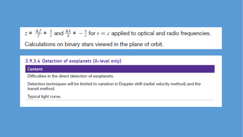 Lesson 12 - Exoplanets and Doppler Shift AQA A level Physics