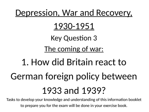 WJEC Depression, War and Recovery (KQ3)