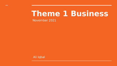 Theme 1 - A Level Business Edexcel Revision