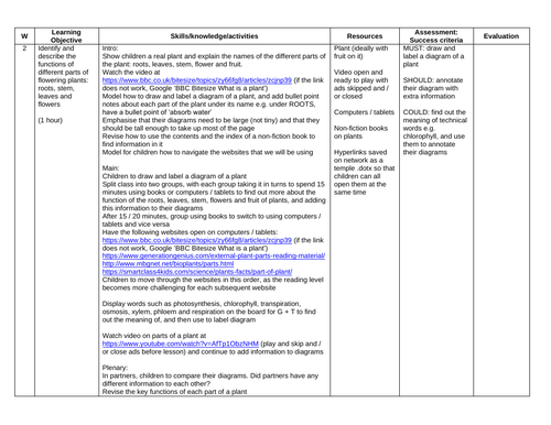 Parts of a Plant and Their Functions KS2 Lesson Plan