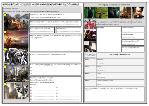 Dystopian Conventions - Planning Sheet - A3