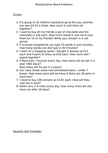 Year 5 word problems