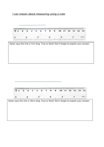 I can reason about measuring using a ruler