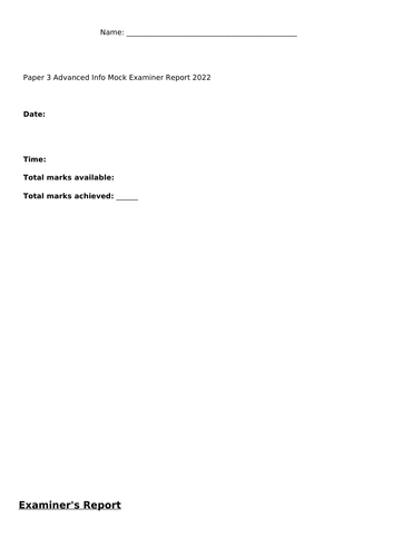 Edexcel A Salters Nuffield A level Biology Paper 3 Mock Exam 2022 (Advanced Info)