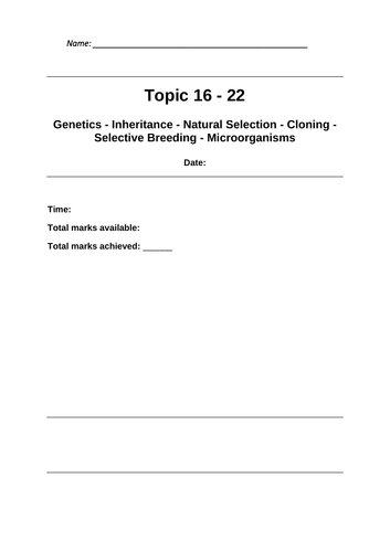 IGCSE Biology Edexcel - Past paper questions from topics 16 to 22