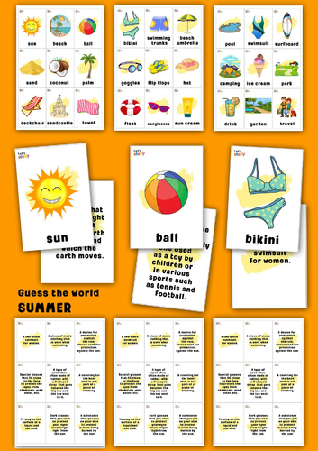 Summer Guess the Word Game – Fun Vocabulary Speaking Activity