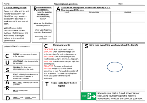 GCSE PE - 9 Mark questions - a how to guide