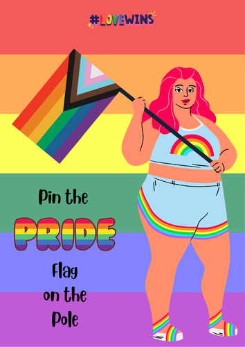 Pride Month LGBTQ+  Pin the Flag on the Pole Fun Game Team Building Lesson Activity PSHE
