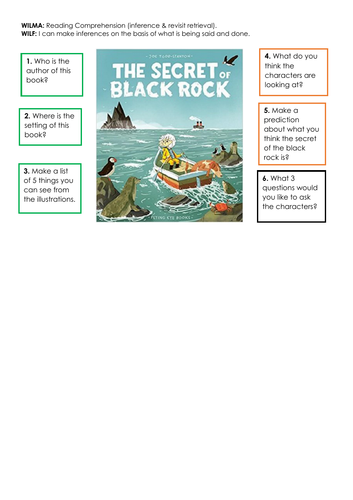 The Secret of Black Rock Book Comprehension Year 2 Reading Skills SATs