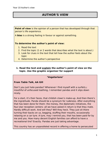 Ks4 English GCSE BUNDLE - Author's point of view, Inform & advice, Tone &  Style, Words & phrases