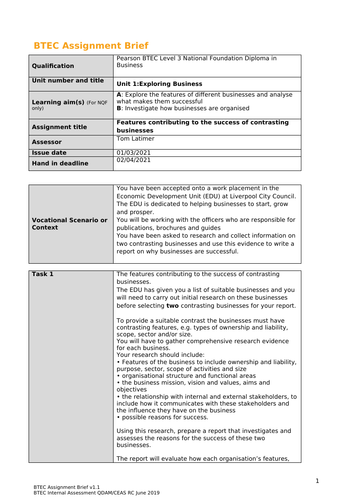 Unit 1 Exploring Business complete unit | Teaching Resources