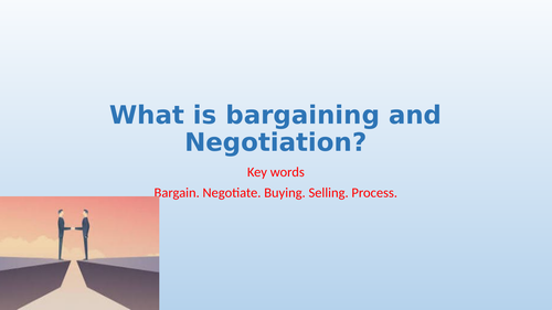 Bargaining and Negotiation in Business
