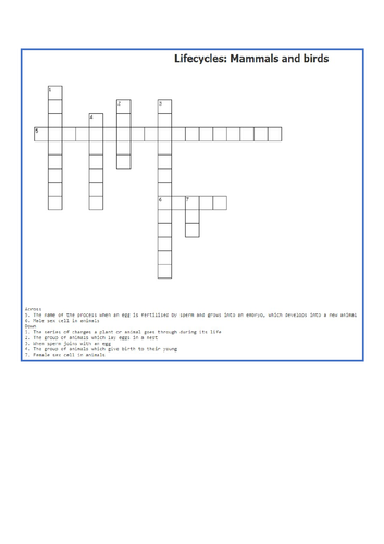 YEAR 5 - SCIENCE - Comparing lifecycles (Mammal V Bird)