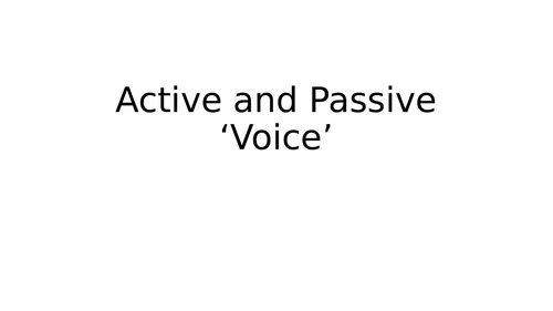 Active and Passive Voice PP