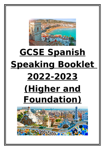 NEW GCSE Spanish Speaking Booklet