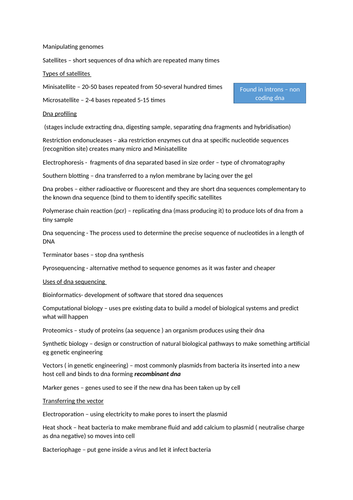 ocr alevel biology module 5 and 6 key terms with defentitions