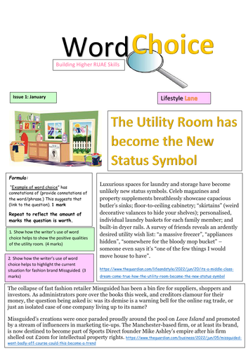 Higher RUAE Skills, Issue 1: Word Choice