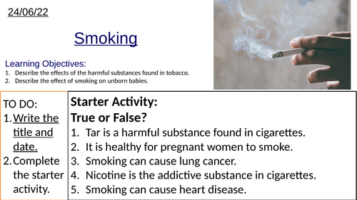 GCSE Smoking, Effects of Smoking, Smoking During Pregnancy