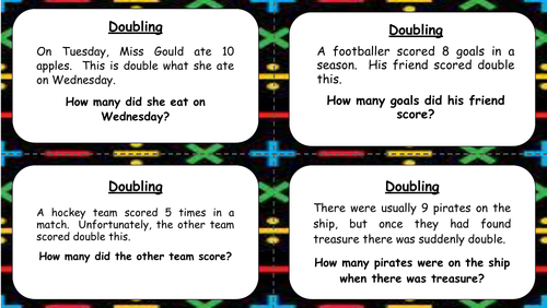 Doubling Word Problems Task Cards KS1