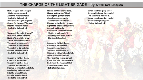 Charge of the Light Brigade - Introductory lessons x3