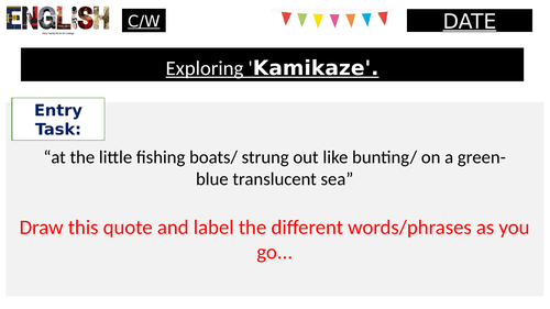Introducing Kamikaze - Power and Conflict Poetry x2