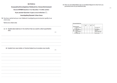 Edexcel B Geography Human Fieldwork