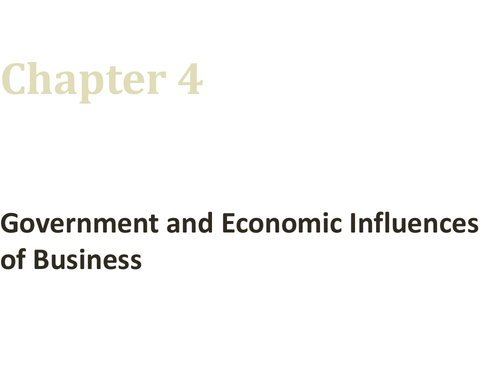 Government and Economic Influences of Business