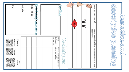 Descriptive and Narrative planning sheet