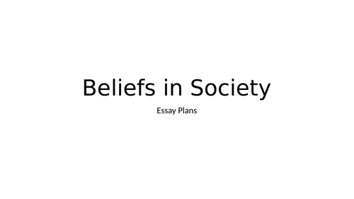 AQA A-Level Sociology - Beliefs in Society - 10 and 20 mark question plans