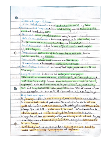 Edexcel A-level Economics A Revision Notes