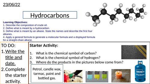 GCSE Crude Oil, Hydrocarbons and Alkanes