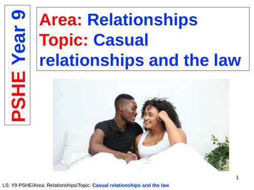 Casual relationships and the law - PSHE - Year 9