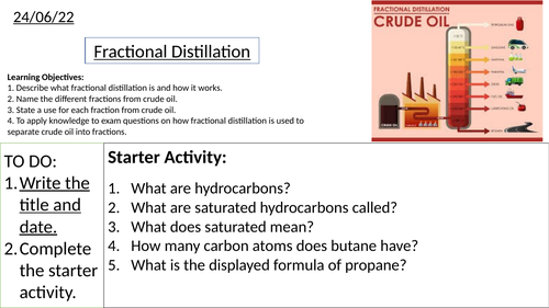 GCSE Chemistry Fractional Distillation, Fractions and Uses of Fractions: Complete Lesson