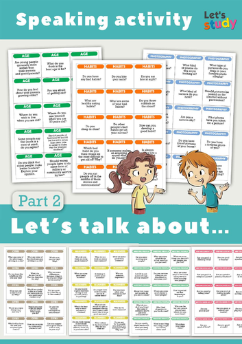 Let´s talk about - A Conversation Card Game. Speaking activity. Part 2.