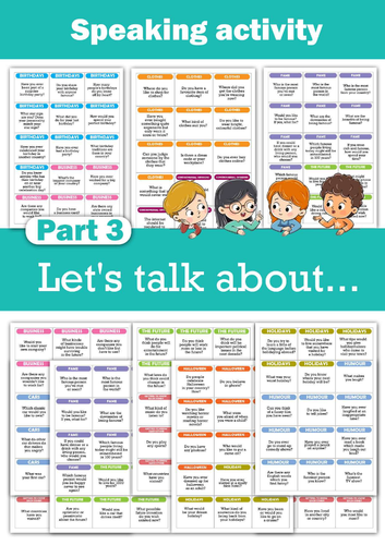 Let´s talk about - A Conversation Card Game. Speaking activity. Part 3.