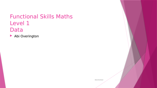 Functional Skills Maths Level 1: Data