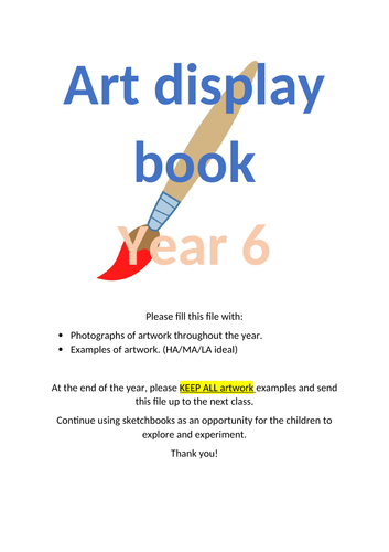 Art Display Book Front Cover
