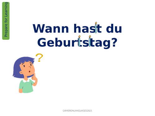 Beginner's German Birthdays PPT Full lesson