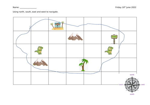 NSEW Treasure Map Worksheet