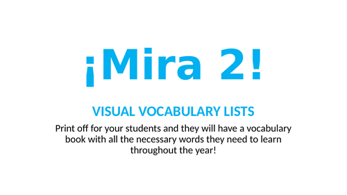 Mira 2 - visual vocabulary lists for your students