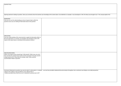T Level Health long question support