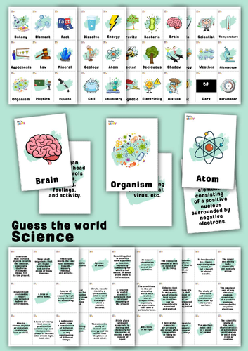 Science. Guess the word game.