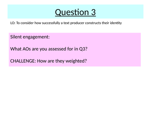 A Level English Language Paper 2, Question 3 MLE